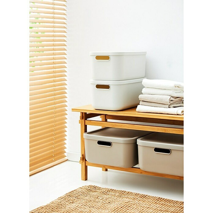 Rotho Aufbewahrungsbox Albula (L x B x H: 39,5 x 23,5 x 17,7 cm, Kunststoff, Weiß, 12 l) | BAUHAUS