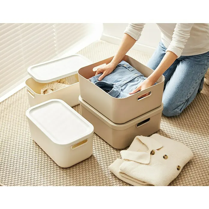 Rotho Aufbewahrungsbox - L x B x H: 39,5 x 23,5 x 17,7 cm, Kunststoff, Weiß, 12 l - Aufbewahrungsboxen aus Kunststoff mit Deckel, die für Ordnung und Sauberkeit sorgen. Ideal zur Aufbewahrung von Kleidung und anderen Gegenständen.