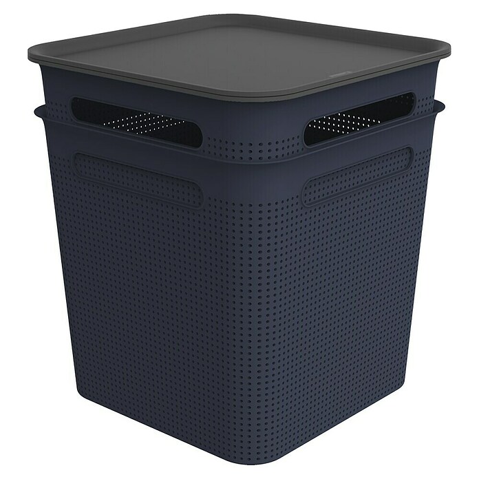 Rotho Aufbewahrungsbox Brisen (L x B x H: 293 x 293 x 330 mm, Kunststoff, Nachtblau, 18 l) | BAUHAUS