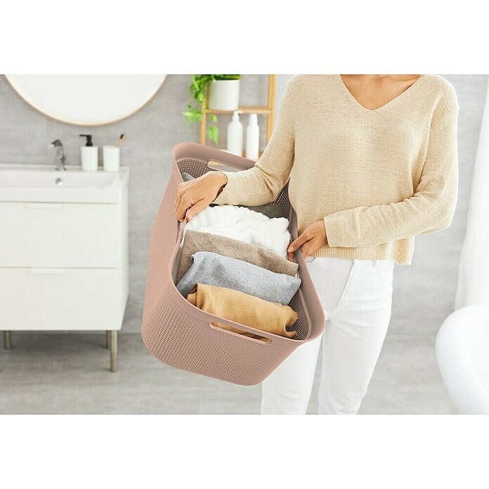 Rotho Wäschekorb Brisen (L x B x H: 596 x 396 x 232 mm, Rosa, 41 l, Kunststoff) | BAUHAUS