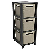 Rotho Aufbewahrungsbox Brisen mit Tower (L x B x H: 366 x 296 x 770 mm, Kunststoff, Cappuccino) | BAUHAUS