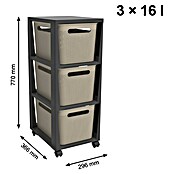 Rotho Aufbewahrungsbox Brisen mit Tower (L x B x H: 366 x 296 x 770 mm, Kunststoff, Cappuccino) | BAUHAUS