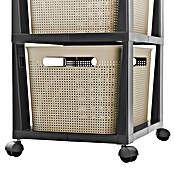 Rotho Aufbewahrungsbox Brisen mit Tower (L x B x H: 366 x 296 x 770 mm, Kunststoff, Cappuccino) | BAUHAUS