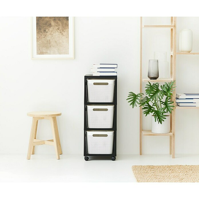 Rotho Aufbewahrungsbox Brisen mit Tower (L x B x H: 366 x 296 x 770 mm, Kunststoff, Weiß) | BAUHAUS