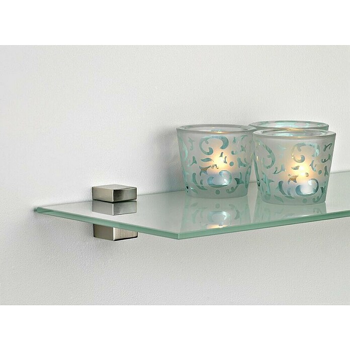 Rei Soporte de pared para estantes Brillante (Carga soportada: 20 kg, Apto para: Estantes, Cromo, 2 uds.)