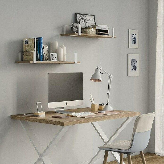 Rei Escuadra de pared recta (L x An x Al: 211 x 106 x 30 mm, Carga soportada: 30 kg, Blanco) | BAUHAUS