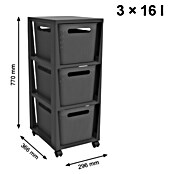 Rotho Aufbewahrungsbox Brisen mit Tower (L x B x H: 366 x 296 x 770 mm, Kunststoff, Anthrazit) | BAUHAUS
