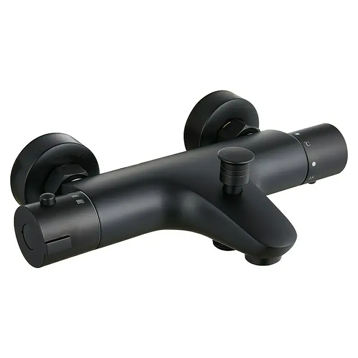 Universal de Grifería New Design Grifo termostático de bañera - Negro - Mezclador termostático de ducha negro para el control de la temperatura y una experiencia de ducha agradable. Un detalle elegante para cualquier baño.