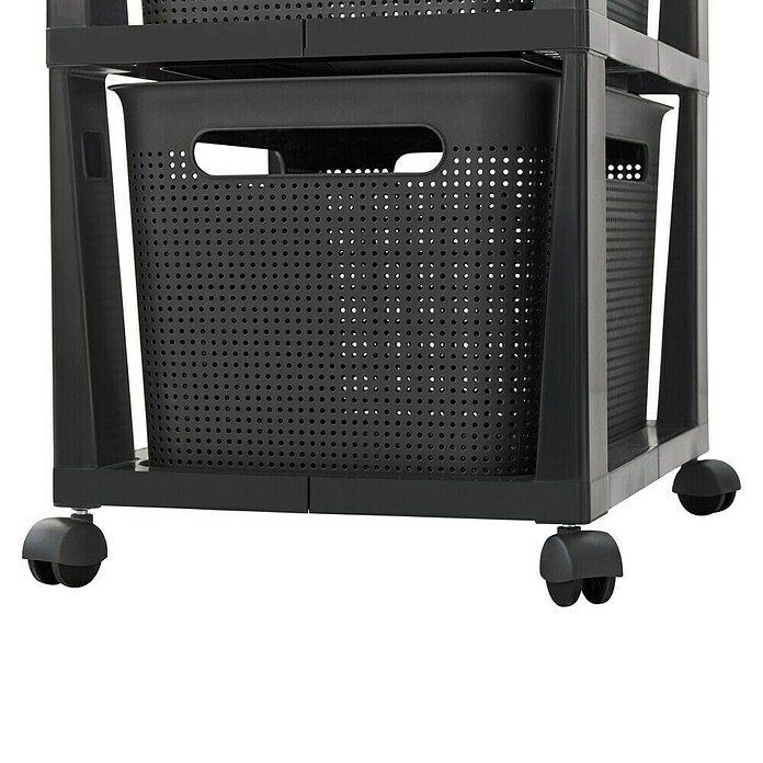 Rotho Aufbewahrungsbox Brisen mit Tower (L x B x H: 366 x 296 x 770 mm, Kunststoff, Anthrazit) | BAUHAUS