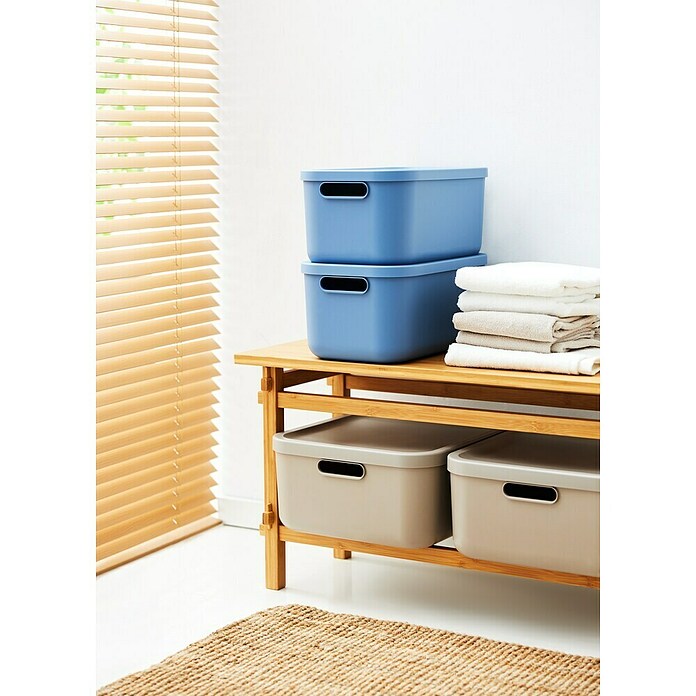 Rotho Aufbewahrungsbox Albula (L x B x H: 39,5 x 23,5 x 17,7 cm, Kunststoff, Horizonblau, 12 l) | BAUHAUS