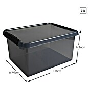 Sunware Opbergbox Comfort Line (l x b x h: 50 x 40 x 26 cm, Transparant grijs, Kunststof) | BAUHAUS