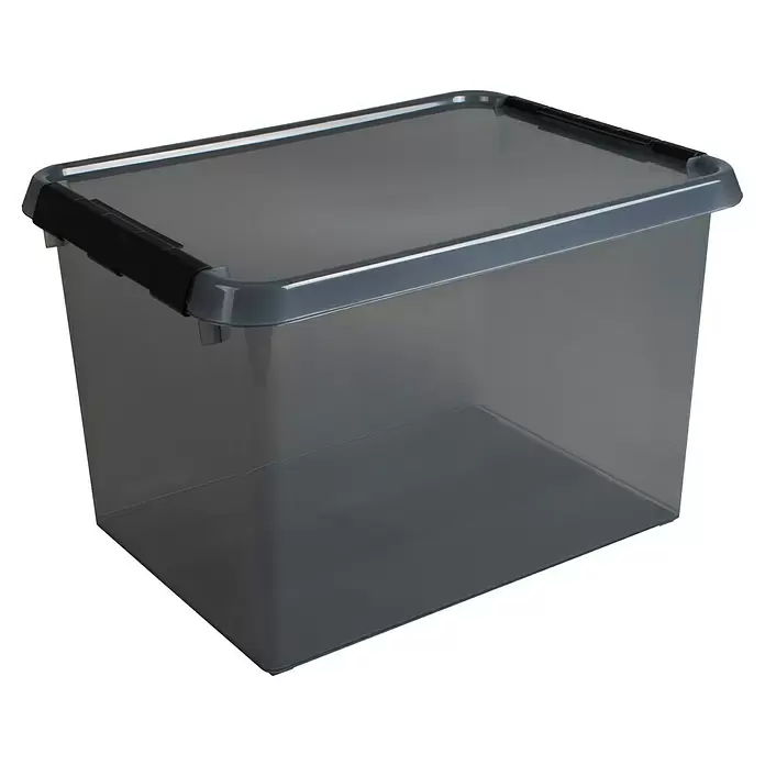 Opbergdoos, 40 liter, met deksel, kunststof, wit, niet van toepassing