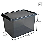 Sunware Opbergbox Comfort Line (l x b x h: 40 x 30 x 26 cm, Transparant grijs, Kunststof) | BAUHAUS