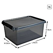 Sunware Opbergbox Comfort Line (l x b x h: 40 x 30 x 18 cm, Transparant grijs, Kunststof) | BAUHAUS