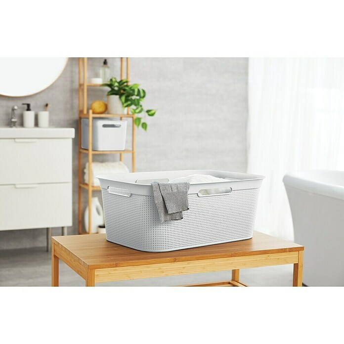 Rotho Wäschekorb Brisen (L x B x H: 596 x 396 x 232 mm, Weiß, 41 l, Kunststoff) | BAUHAUS