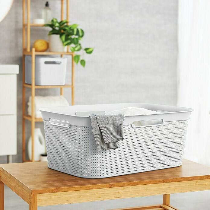 Rotho Wäschekorb Brisen (L x B x H: 596 x 396 x 232 mm, Weiß, 41 l, Kunststoff) | BAUHAUS