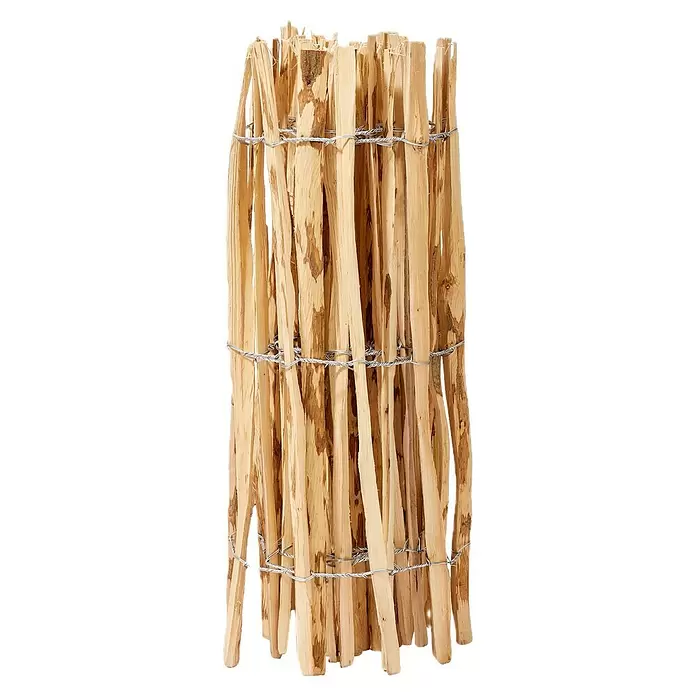 Staketen Rollzaun - 500 x 90 cm, Holz - Rustikaler Staketenzaun aus Holz, mit Draht verbunden. Ideal für naturnahe Gärten.