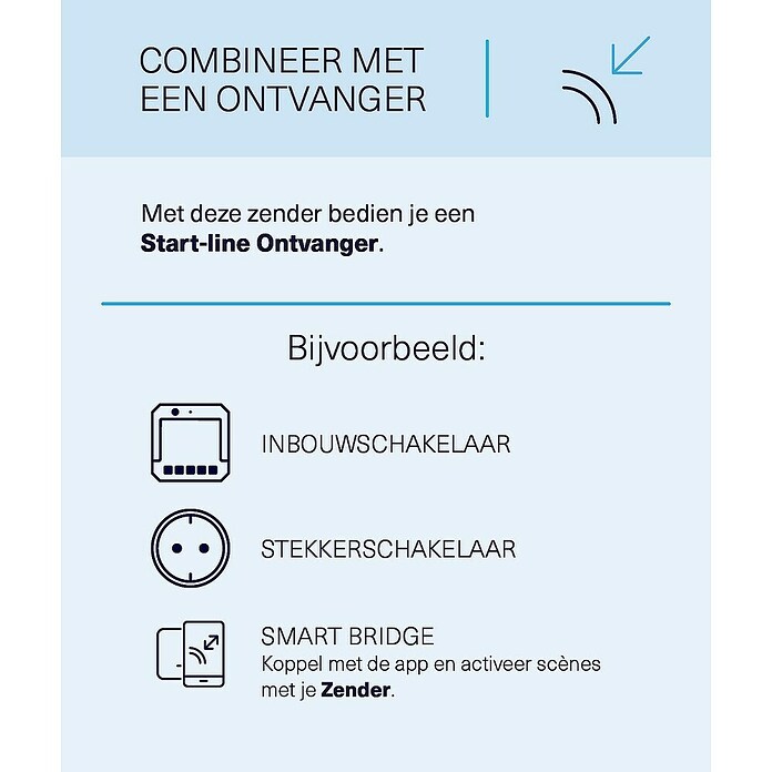Draadloze schemerschakelaar (Passend bij: Smart Bridge / Internet Control Station ICS-2000, Start-line ontvangers, l x b x h: 2,7 x 5,9 x 8,8 mm, Wit) | BAUHAUS