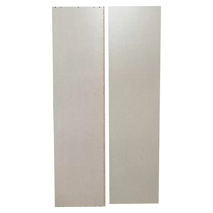 Modulkit Set de montaje 1/2 - An x Al: 600 x 2.320 mm, Textil Cactus Cottone, Específico para: Armarios de puertas abatibles - Dos paneles de aglomerado gris claro texturizados con agujeros pre-perforados para muebles.