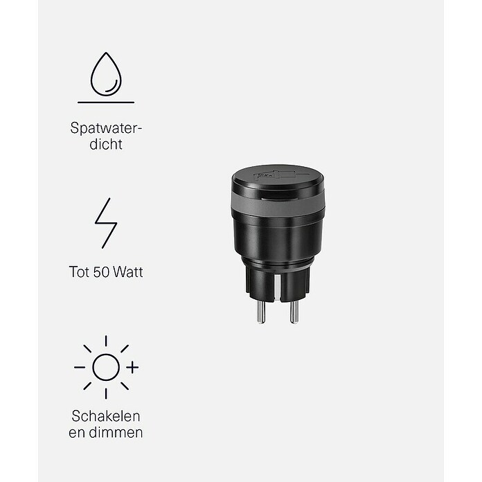 Smart stopcontact (IP44, Zwart) | BAUHAUS