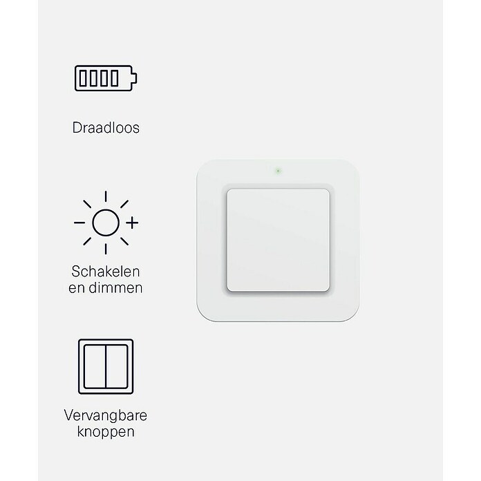 Draadloze wandschakelaar (Passend bij: Smart Bridge/Internet Control Station ICS-2000, Start-line ontvangers) | BAUHAUS