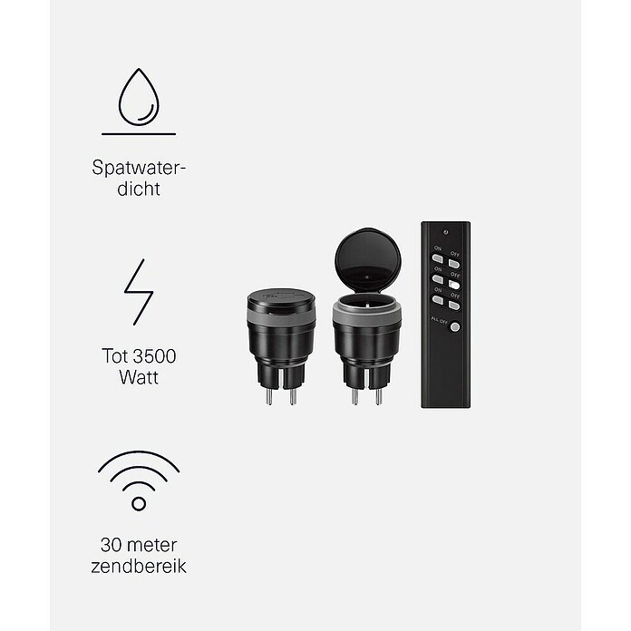 KlikAanKlikUit Draadloze wandschakelaar Set (Passend bij: Smart Bridge/Internet Control Station ICS-2000, Start-line ontvangers, Start-line zenders, IP44) | BAUHAUS