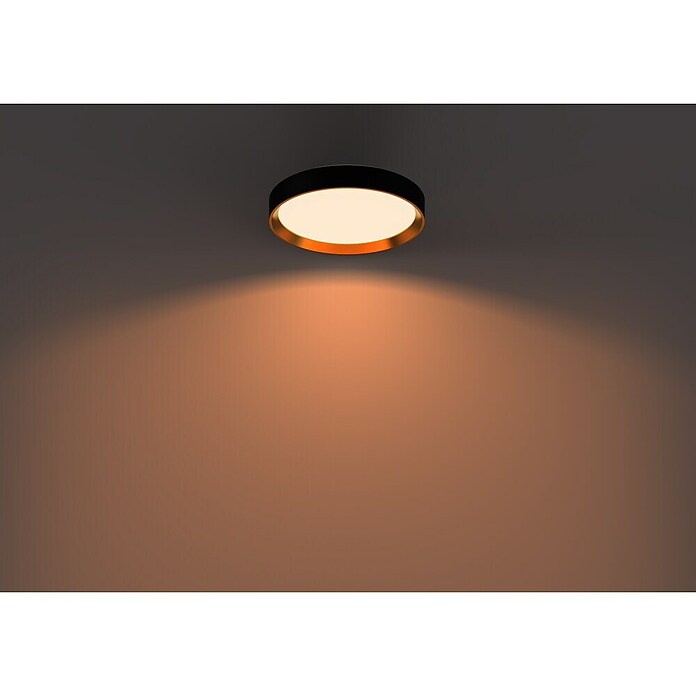 Philips Plafón LED redondo Hanno SceneSwitch (24 W, Ø x Al: 38,4 x 7 cm, Negro/Oro, Blanco cálido) | BAUHAUS