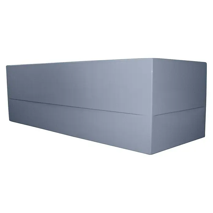 Ottofond Wannenschürze Cebu 2 B - Passend für: Badewanne Cebu 2B 175 x 135/70 x 50 cm - Nahaufnahme einer grauen, rechteckigen Produktverpackung, ideal für die Präsentation kleiner Artikel.