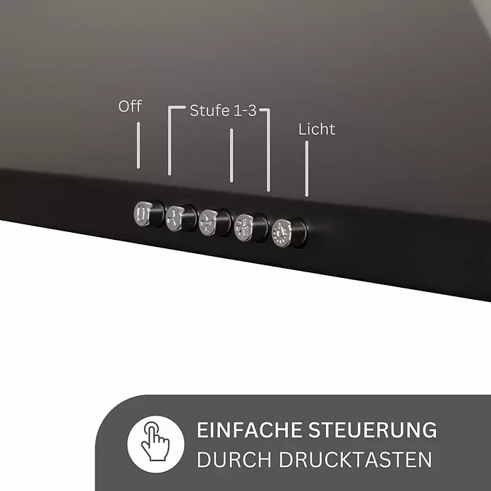 Respekta Kaminhaube KarenaBreite: 90 cm, Max. Gebläseleistung Abluftbetrieb: 326,3 m³/h, Schwarz