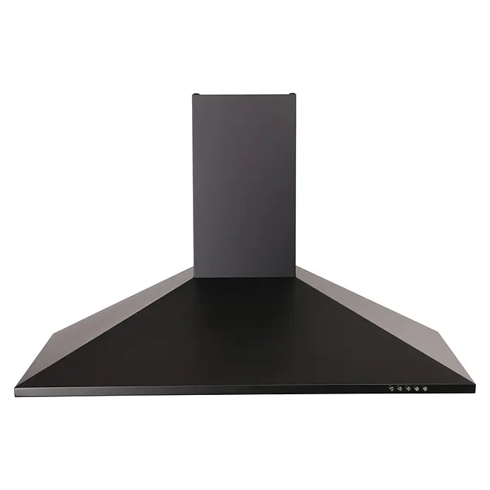 Respekta Kaminhaube Karena - Breite: 90 cm, Max. Gebläseleistung Abluftbetrieb: 326,3 m³/h, Schwarz - Schwarze Dunstabzugshaube mit stilvollem Design für eine saubere und effiziente Küche.