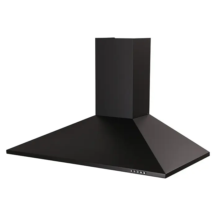 Respekta Kaminhaube Karena - Breite: 90 cm, Max. Gebläseleistung Abluftbetrieb: 326,3 m³/h, Schwarz - Ein eleganter, schwarzer Dunstabzug für die Küche, der Stil und Funktionalität vereint. Sorgt für saubere Luft beim Kochen.