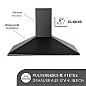 Respekta Kaminhaube Karena (Breite: 90 cm, Max. Gebläseleistung Abluftbetrieb: 326,3 m³/h, Schwarz) | BAUHAUS