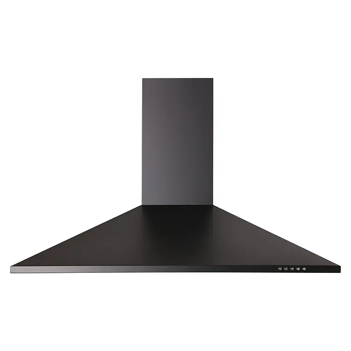 Respekta Kaminhaube Karena - Breite: 90 cm, Max. Gebläseleistung Abluftbetrieb: 326,3 m³/h, Schwarz - Dunstabzugshaube in Schwarz mit schlichtem Design zur Beseitigung von Küchendämpfen und Gerüchen für eine saubere und frische Küchenumgebung.