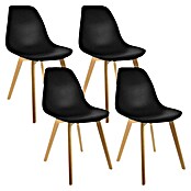 Home Deco Factory Silla Stockholm (Negro, 4 pzs.) | BAUHAUS