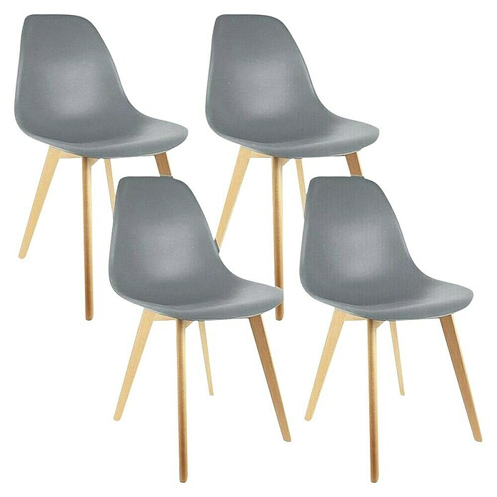 Home Deco Factory Silla Stockholm (Gris, 4 pzs.) | BAUHAUS