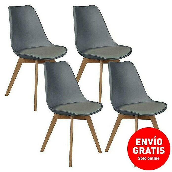 Silla Copenhague (Gris, 4 pzs.) | BAUHAUS