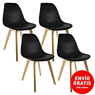 Silla Stockholm (Negro, 4 pzs.)
