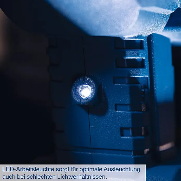 Scheppach IXES 20V Akku-Bohrhammer BC-RHD230-X - 20 V, 2,2 J, Bohrfutter/Werkzeugaufnahme Elektromaschine: SDS-Plus-Aufnahme, Max. Schlagzahl: 5.500 /min - LED-Arbeitsleuchte für optimale Ausleuchtung, auch bei schlechten Lichtverhältnissen. Das blaue Gehäuse sorgt für Stabilität.
