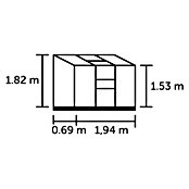 Halls Gewächshaus Altan 3 (Außenmaß inkl. Dachüberstand (B x T): 194 x 69 cm, Material Seitenwand: Glas, 3 mm, Schwarz) | BAUHAUS