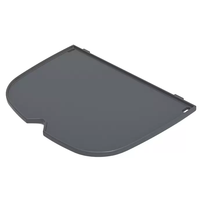 Weber Q Grillplatte Plancha - Passend für: Weber Q 3200N+, Gusseisen - Dunkelgraue, eckige Grillplatte mit flacher Kochfläche.