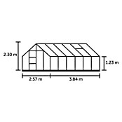 Juliana Gewächshaus Universal 128 (3,84 x 2,57 x 2,4 m, Polycarbonat, Glasstärke: 6 mm, Silbergrau)