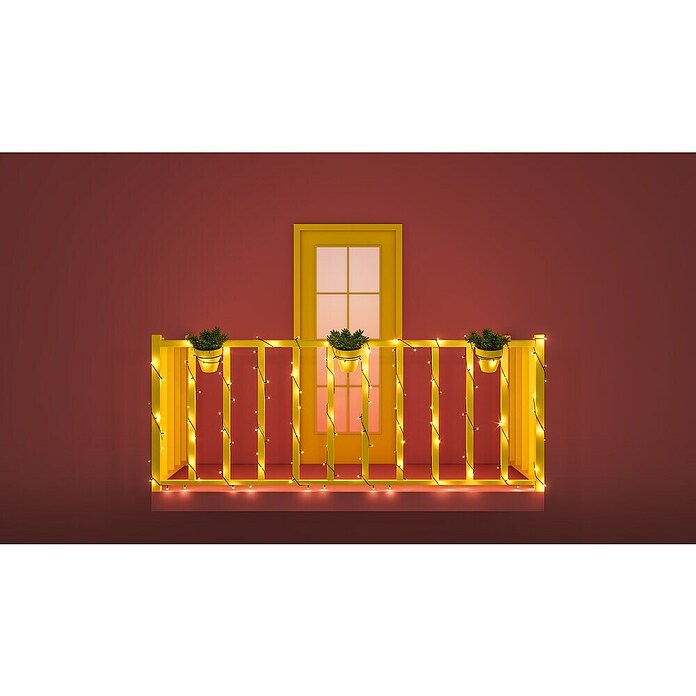 WiZ Guirnalda LED inteligente WiFi (Para interior, 20 m, Color de luz: Multicolor, 160 ud.) | BAUHAUS