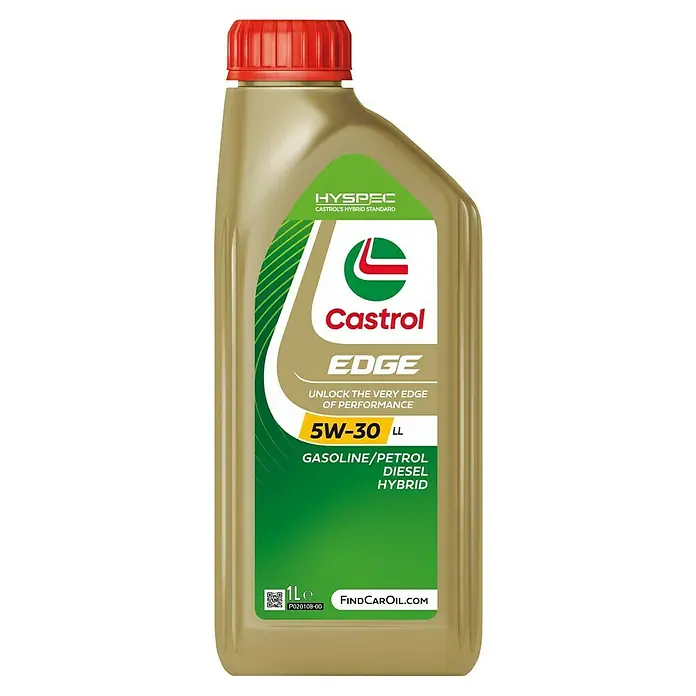 Castrol Edge Longlife Motoröl 5W-30 LL - 1 l, 5W-30, C3 - Eine Flasche Castrol Edge 5W-30 LL Motoröl, geeignet für Benzin-, Diesel- und Hybridfahrzeuge, die ultimative Leistung bietet.