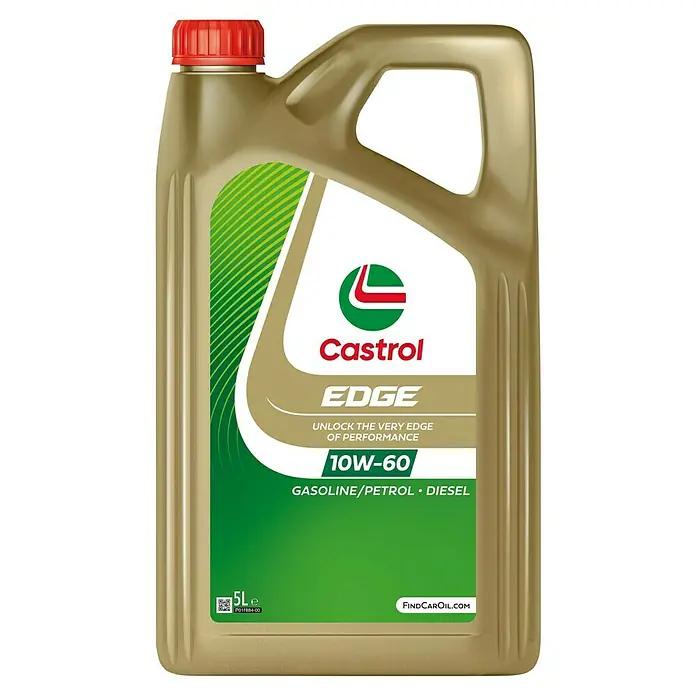 Castrol Edge Hochleistungsmotorenöl 10W-60 - 5 l, 10W-60, A3/B3 - Abbildung eines Kanisters Castrol Edge 10W-60 Motoröl, geeignet für Benzin-, Diesel- und Ottomotoren.