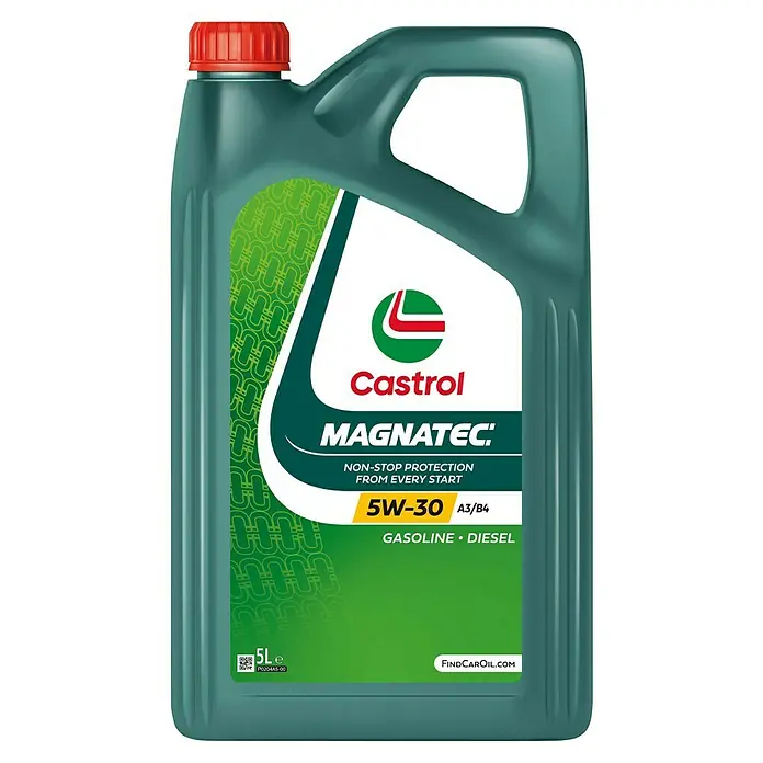 Castrol Magnatec Motoröl Stop-Start 5W-30 A3/B4 - 5 l, 5W-30 - Castrol Magnatec 5W-30 Motoröl in einer 5-Liter-Flasche, geeignet für Benzin- und Dieselmotoren, bietet Non-Stop-Schutz ab dem ersten Start.