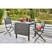 Sunfun Balkonmöbel-Set Maja (3 -tlg., Night-Grey, Tisch (LxBxH): 75 x 74,5 x 75 cm, Stuhl (BxHxT): 52 x 81 x 46 cm) | BAUHAUS