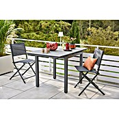 Sunfun Balkonmöbel-Set Maja (3 -tlg., Night-Grey, Tisch (LxBxH): 75 x 74,5 x 75 cm, Stuhl (BxHxT): 52 x 81 x 46 cm) | BAUHAUS