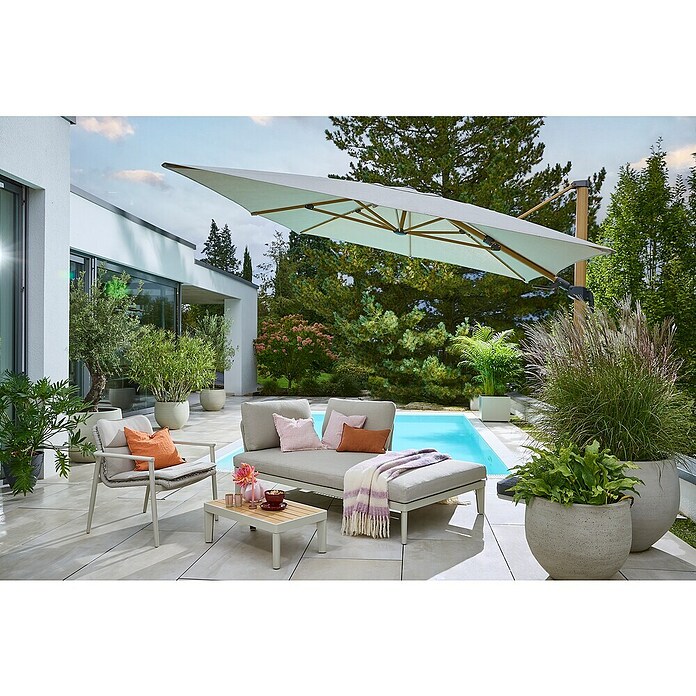 Sunfun Solo Chaise lounge (L x An x Al: 194 x 114,5 x 66 cm, Gris claro, Aluminio) | BAUHAUS