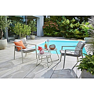 Sunfun Loungemöbel-Set Solo Rope/Sarah (6 -tlg., Aluminium/Polyrattan/Stahl, Light-Greige)