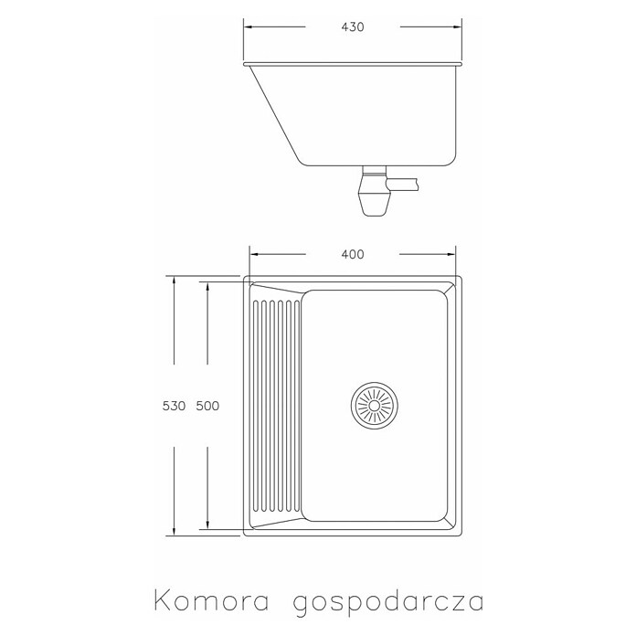 Pila de acero (53 x 43 cm, Acero inoxidable) | BAUHAUS